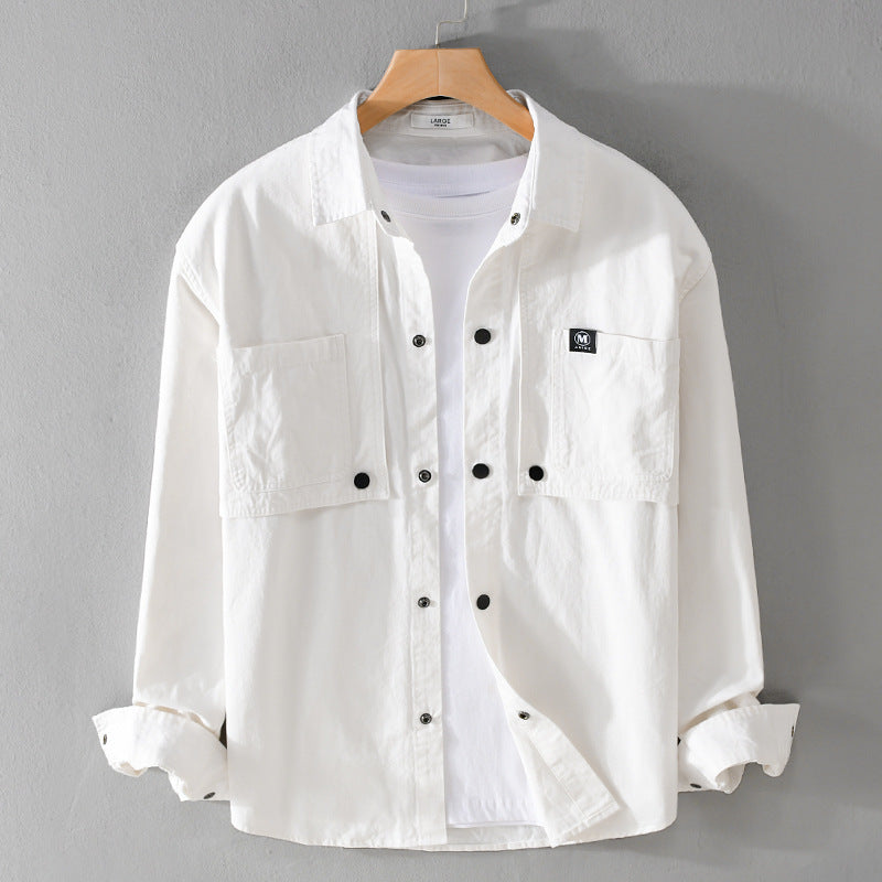 Herren Baumwoll-Overshirt mit Druckknopfleiste, Doppel-Brusttaschen und relaxed Fit Nord Taschen