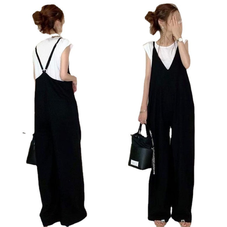 Damen Weit geschnittene Latzhose im Boho-Stil Nord Taschen