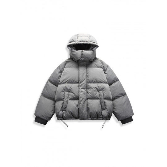 Unisex Kurze Steppjacke mit Kapuze, hohem Stehkragen und verstellbarem Saum Nord Taschen