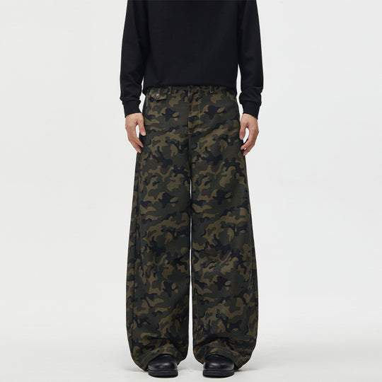 Herren Ultraweite Camouflage-Palazzohose mit geradem Bein und strukturierter Canvas-Qualität Nord Taschen