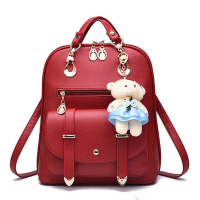 Damen Rucksackhandtasche mit verspieltem Teddy-Anhänger Nord Taschen