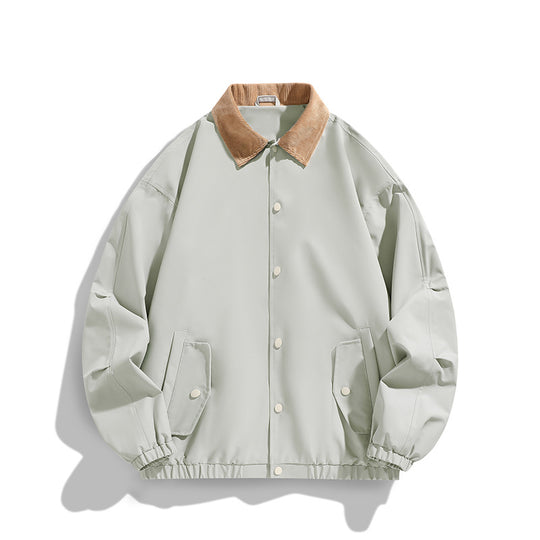 Herren Oversized Blouson mit Cordkragen, Druckknopfverschluss und Pattentaschen Nord Taschen
