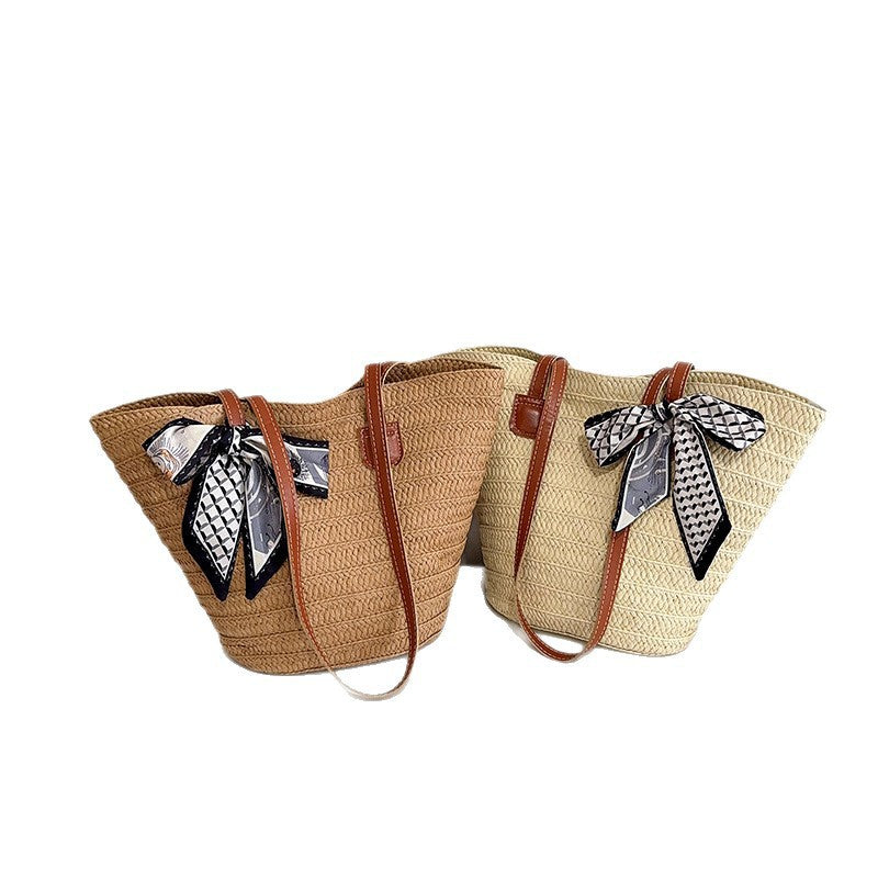 Damen elegante Strandtasche mit modischem Knotenakzent Nord Taschen
