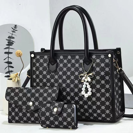 Damen elegante Schultertasche mit luxuriösem Muster und abnehmbarer Clutch Nord Taschen