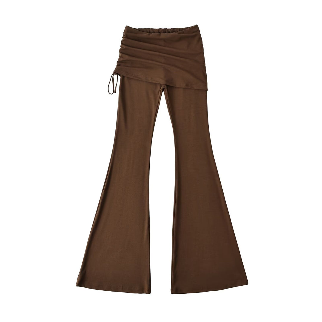 Damen Schlaghose mit integrierter Mini‑Rock‑Überlage und Kordelzug Nord Taschen
