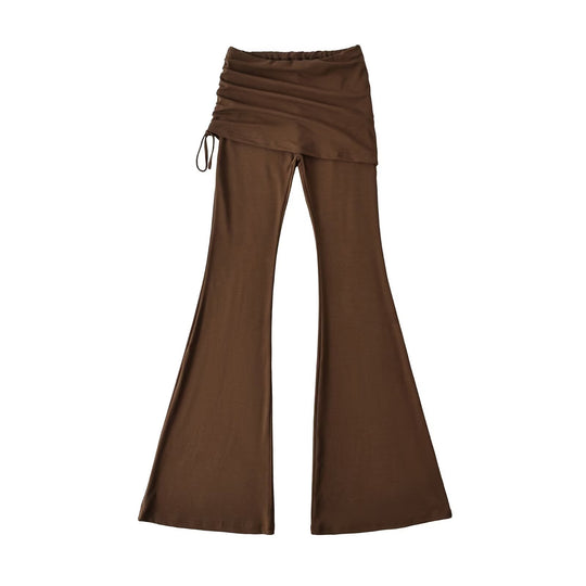 Damen Schlaghose mit integrierter Mini‑Rock‑Überlage und Kordelzug Nord Taschen