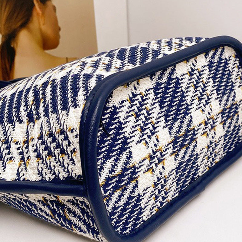 Damen moderne Shopper-Tasche mit klassischem Karomuster Nord Taschen