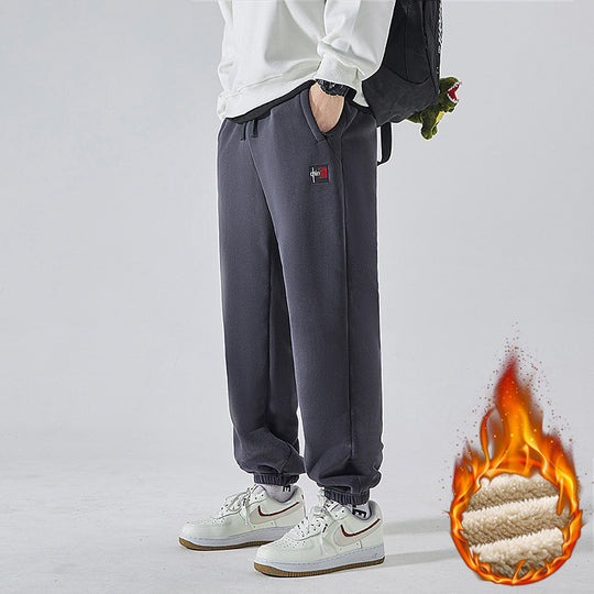 Herren Gefütterte Sweatpants mit Sherpa‑Innenfutter und elastischen Bündchen Nord Taschen