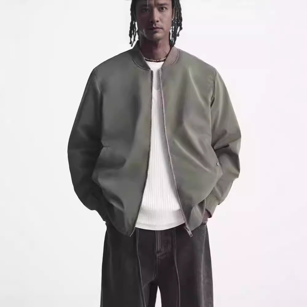 Herren Boxy-Blouson mit durchgehendem Reißverschluss, minimalistischem Design und geripptem Kragen Nord Taschen