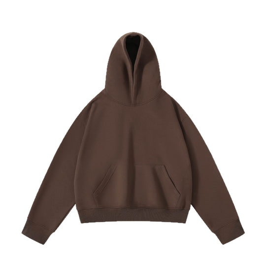 Unisex nan schwerer Oversize-Kapuzenpullover mit doppellagiger Kapuze Kängurutasche und breitem Rippbund Nord Taschen