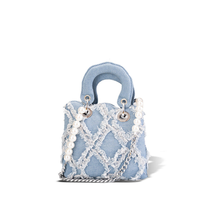 Damen Mini-Handtasche mit auffälligem eingeschnürtem Design und Perlenakzenten Nord Taschen