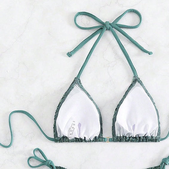 Damen Triangel-Bikini mit raffinierten BindNord Taschenändern Nord Taschen