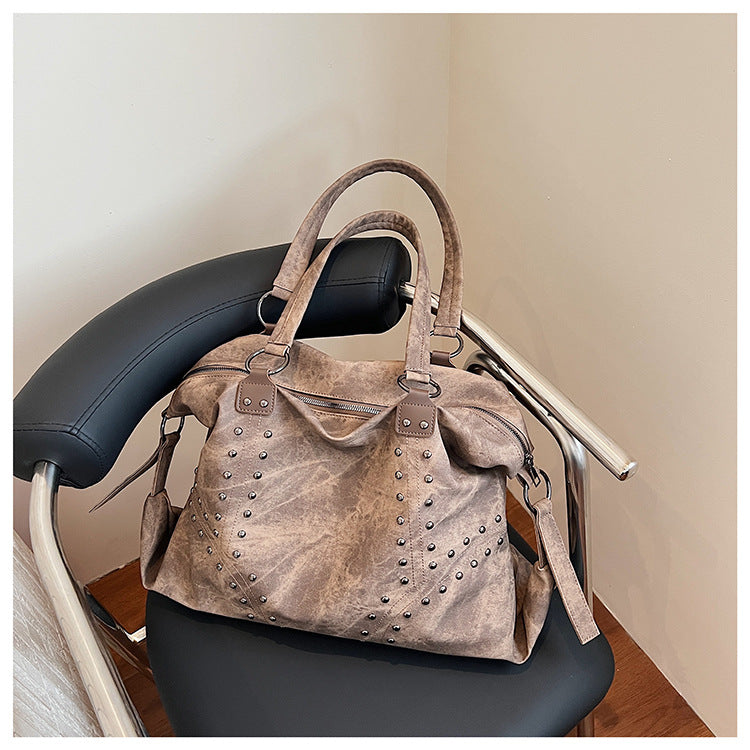 Damen modische Shopper-Tasche aus strapazierfähigem Material mit Nieten Nord Taschen