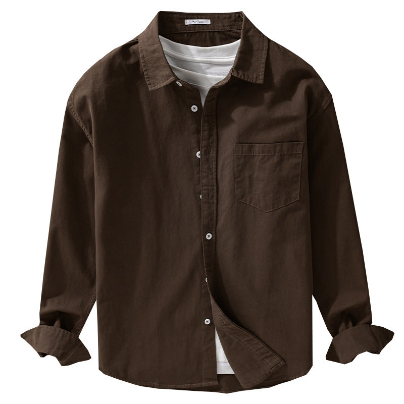 Herren Lässiges Layering-Hemd im Overshirt-Stil mit weichem Baumwollgriff und Brusttasche Nord Taschen