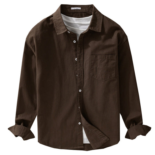 Herren Lässiges Layering-Hemd im Overshirt-Stil mit weichem Baumwollgriff und Brusttasche Nord Taschen