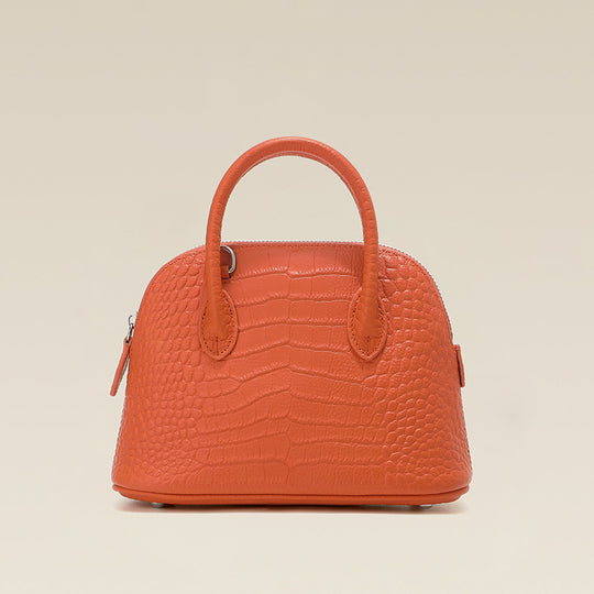 Damen Vintage-inspirierte Handtasche mit feinem Kroko-Design Nord Taschen
