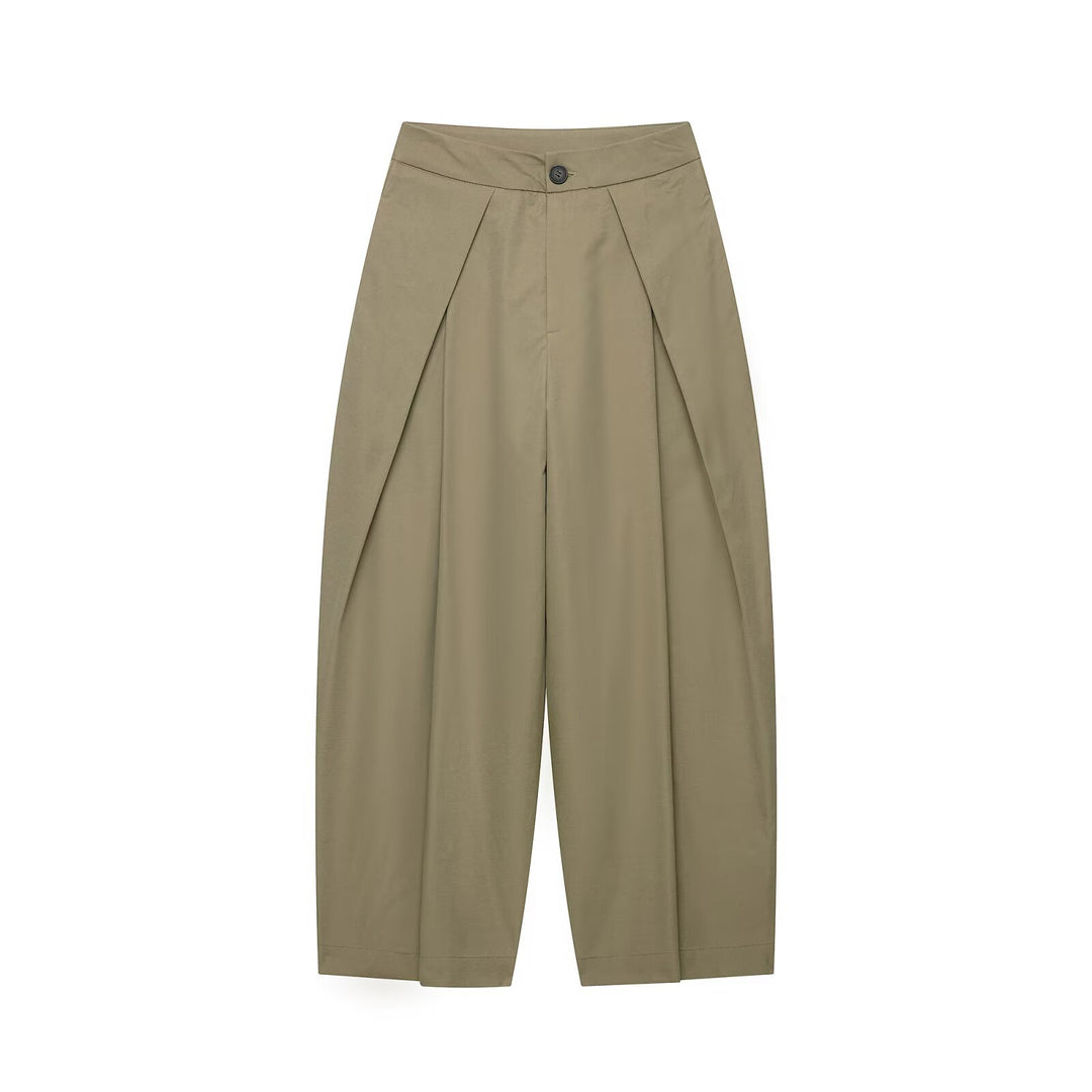 Damen Zweiteiler Kurzcape-Jacke mit Stehkragen und hochtaillierter Plissee-Culotte Nord Taschen