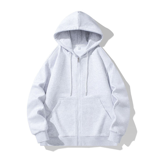 Unisex Oversize Kapuzen-Sweatjacke mit durchgehendem Reißverschluss, Kängurutaschen und gerippten Bündchen Nord Taschen