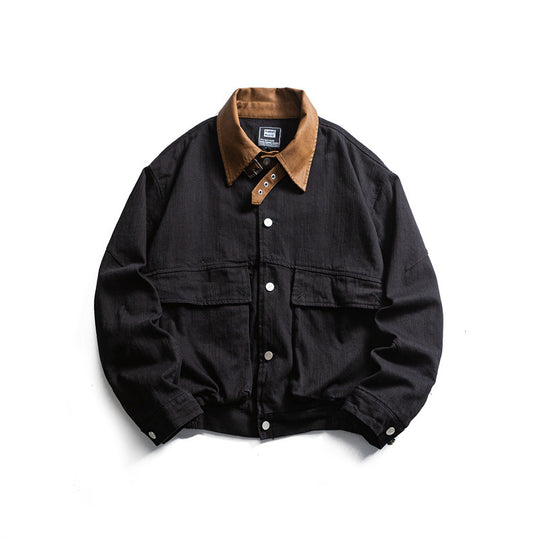 Herren Robust geschnittene Canvas-Blousonjacke mit kontrastierendem Cordkragen und doppelten Pattentaschen Nord Taschen