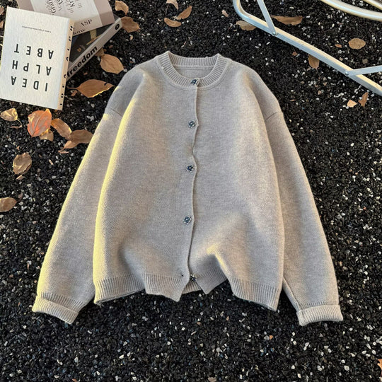 Unisex Kuscheliger melierter Feinstrick-Pullover mit Raglanärmeln und geripptem Rundhals Nord Taschen