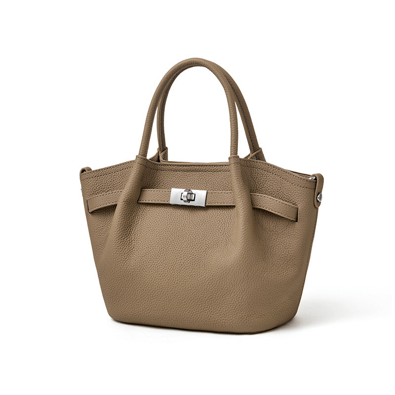 Damen elegante Tragetasche mit strukturiertem Leder und praktischem Verschluss Nord Taschen