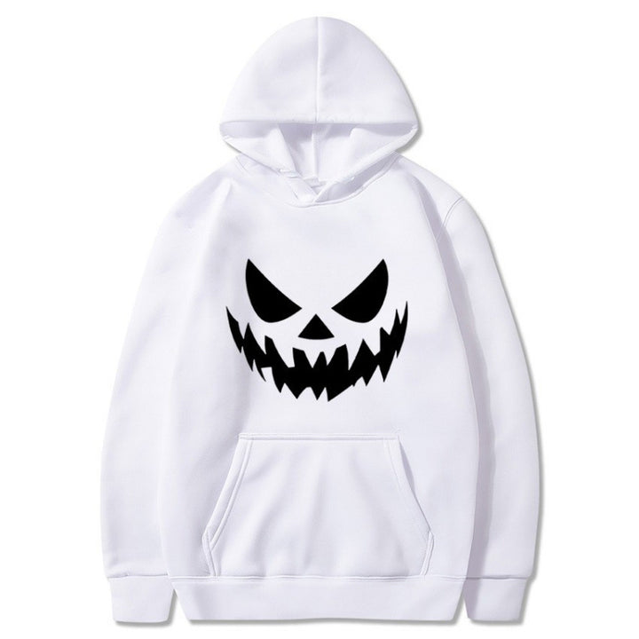 Unisex Kapuzenpullover mit gruseligem Kürbisgesicht-Print und Oversize Kängurutasche Nord Taschen