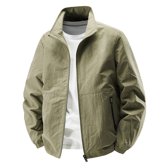 Herren Ultraleichte winddichte Freizeitblousonjacke mit Stehkragen und Reißverschlusstaschen Nord Taschen