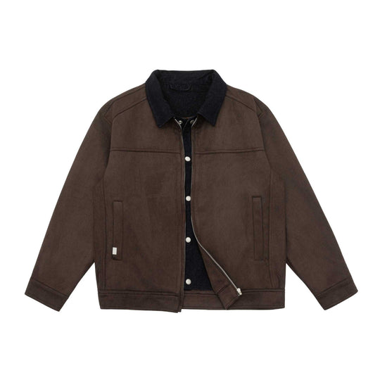 Herren Kurzblouson im Canvas-Workwear-Stil mit Cordkragen Nord Taschen