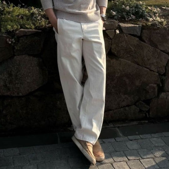 Herren Bequeme Leinen-Hose Nord Taschen