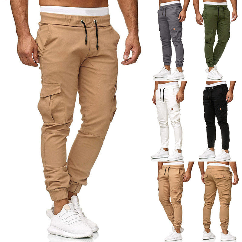 Herren Cargo-Joggerhose mit elastischem Bund, Kordelzug und tapered Bein Nord Taschen