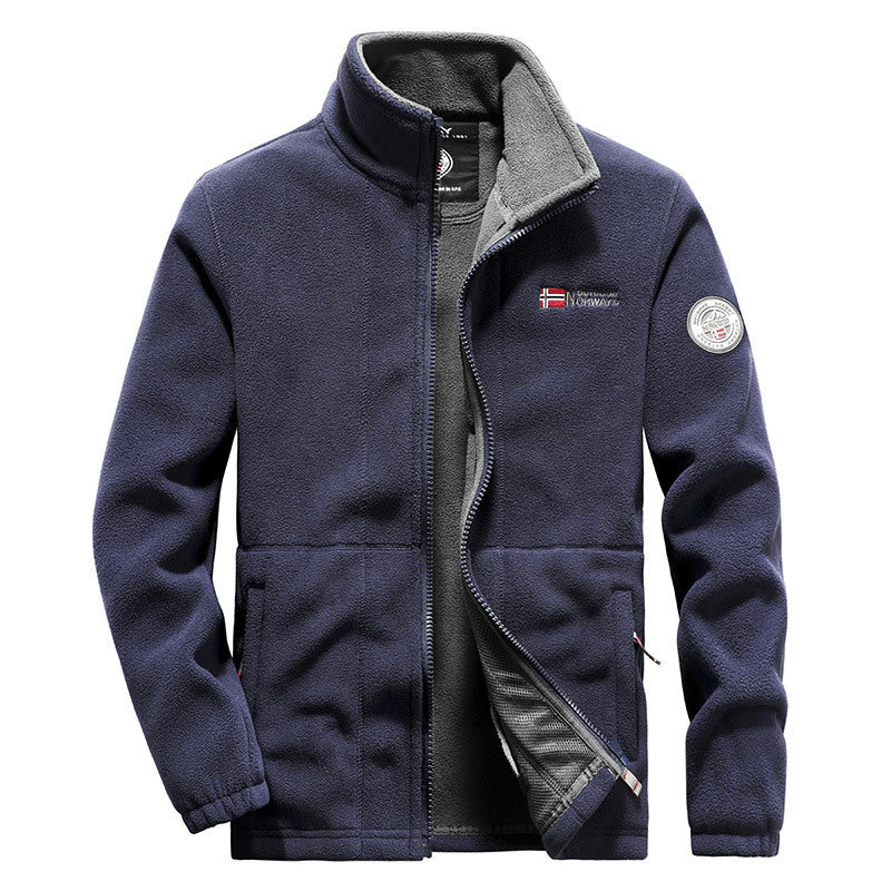 Herren  hochwertige Microfleece-Outdoorjacke mit Stehkragen, durchgehendem Reißverschluss und isolierendem Fleece-Innenfutter Nord Taschen