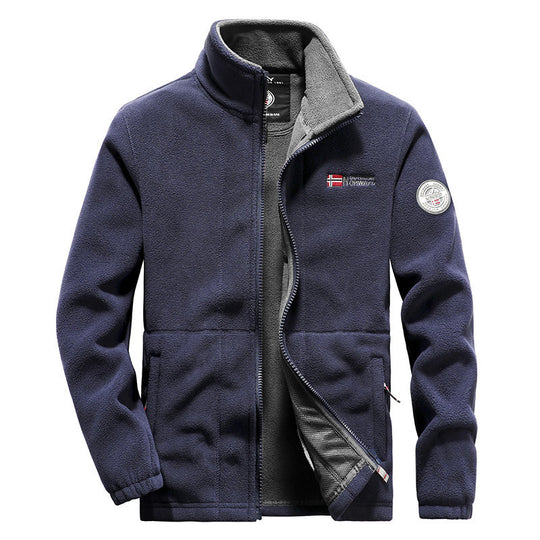 Herren  hochwertige Microfleece-Outdoorjacke mit Stehkragen, durchgehendem Reißverschluss und isolierendem Fleece-Innenfutter Nord Taschen
