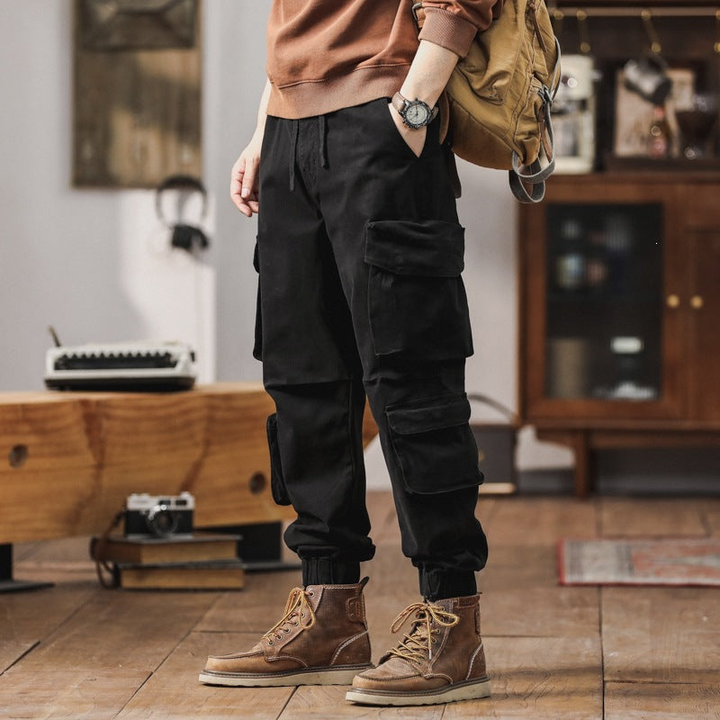 Herren Robuste Cargo-Jogginghose mit Multifunktions-Taschen Kordelzug elastische Bündchen Nord Taschen