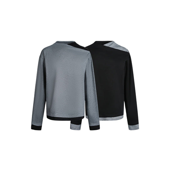 Damen Langarmshirt mit asymmetrischem Schulter-Cutout und kontrastierenden Bündchen Nord Taschen