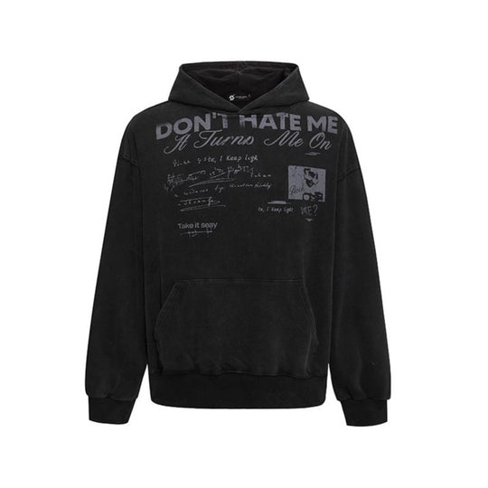 Damen Lässiges Oversize-Hoodie mit Typo-Frontprint, abgesenkten Schultern und Kängurutasche Nord Taschen