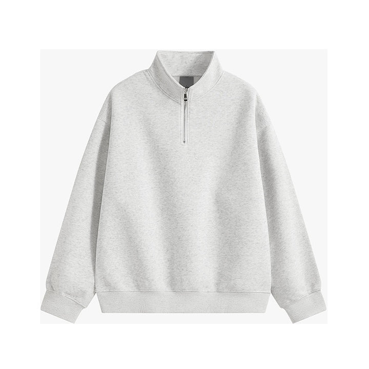 Unisex nan oversized Halbzip-Sweatshirt mit Stehkragen, Rippbündchen und weichem Fleece-Innenfutter Nord Taschen