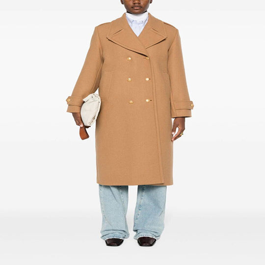Damen Doppelreihiger Oversize-Wollmix-Mantel mit markantem Revers und verstellbaren Manschetten Nord Taschen
