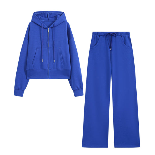 Damen Cropped Zip‑Hoodie mit Kapuze, Kängurutasche und tailliertem Saum Nord Taschen