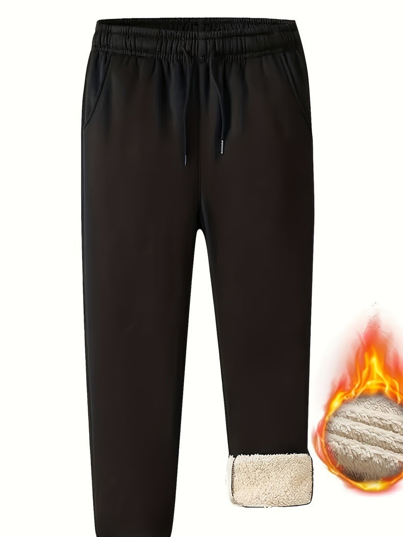 Herren Thermo-gefütterte Jogginghose mit Sherpa-Innenfutter und elastischem Bund Nord Taschen