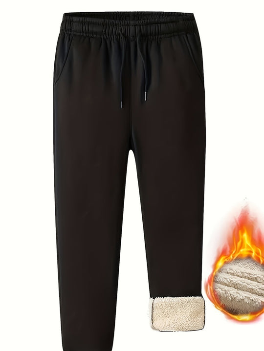 Herren Thermo-gefütterte Jogginghose mit Sherpa-Innenfutter und elastischem Bund Nord Taschen