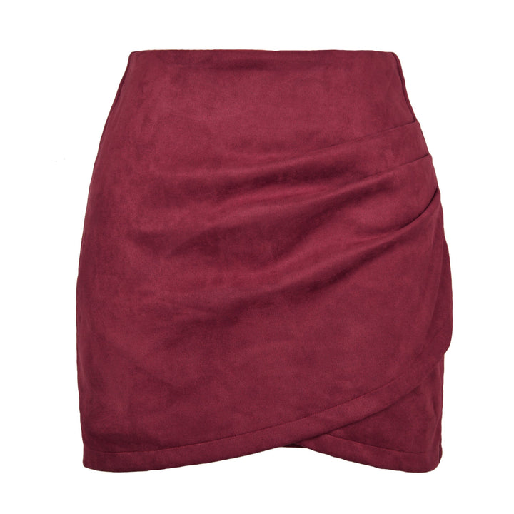 Damen High-Waist Wickelrock aus samtigem Mikrofaser