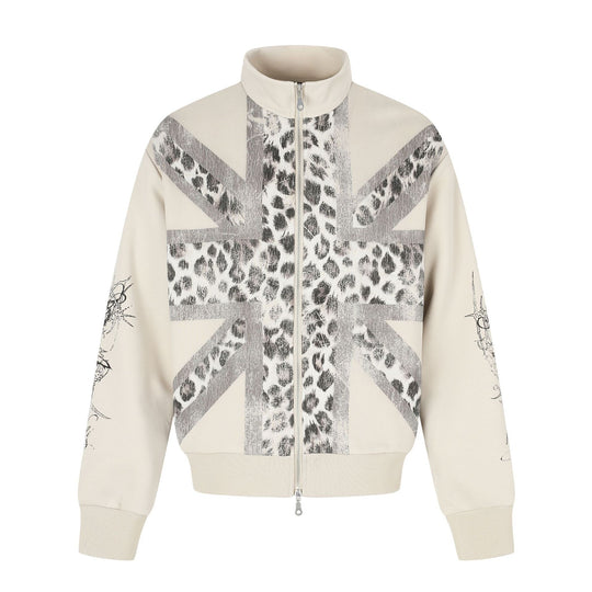 Damen Oversize-Sweatjacke mit Stehkragen und Leoparden-Print Nord Taschen