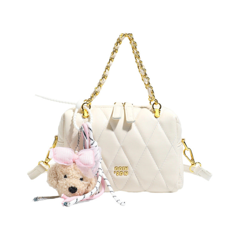 Damen modische Mini-Handtasche mit verspieltem Tieranhänger Nord Taschen