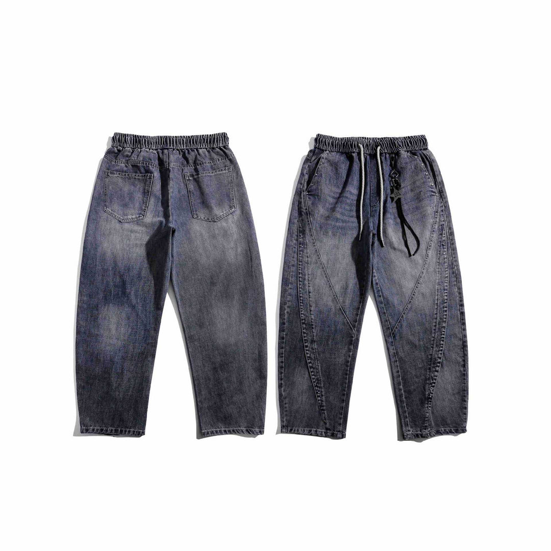 Damen Jeans-Jogger mit elastischem Bund, Ziernähten und Karabiner‑Detail Nord Taschen