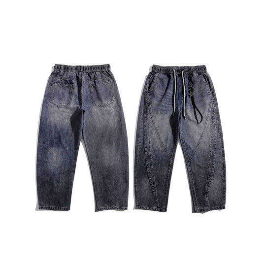 Damen Jeans-Jogger mit elastischem Bund, Ziernähten und Karabiner‑Detail Nord Taschen
