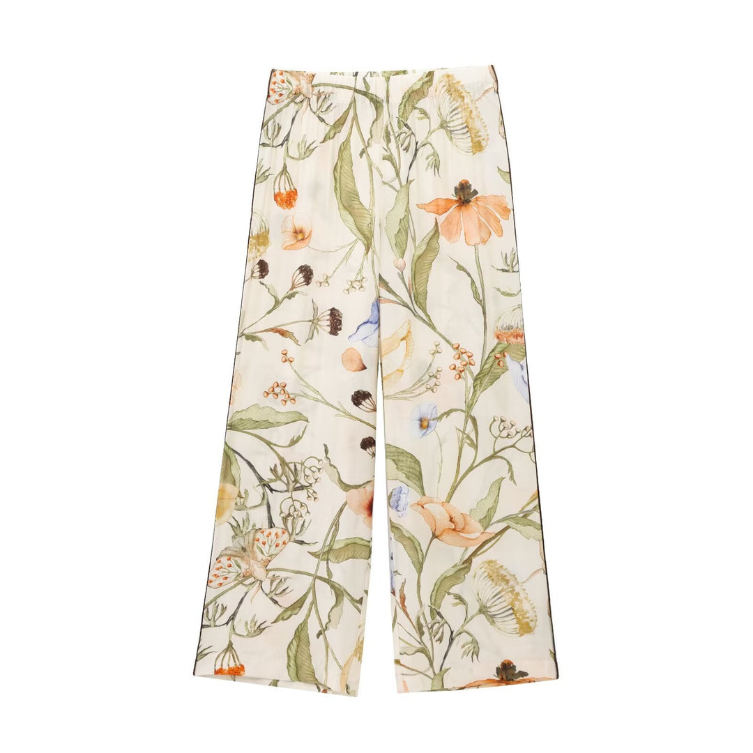 Damen Palazzo-Hose mit floralen Mustern