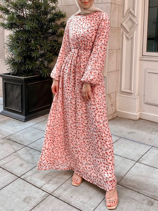 Damen Elegantes Maxikleid mit floralen Mustern Nord Taschen