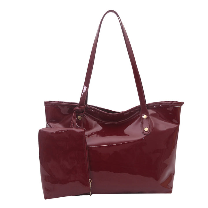 Damen elegante Lackleder-Tote mit abnehmbarem Innenfach Nord Taschen