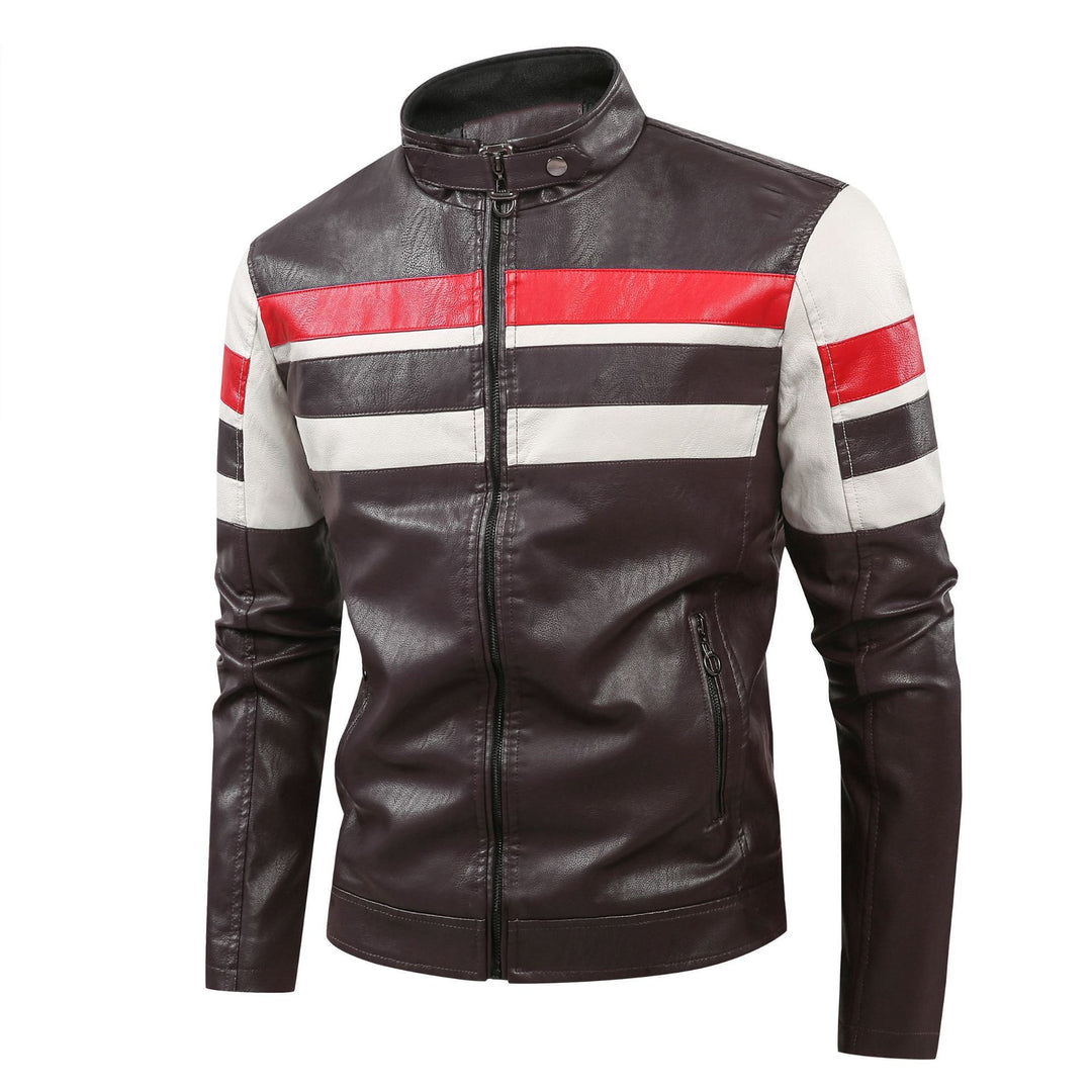 Herren Sportliche Kunstlederjacke mit Reißverschluss Nord Taschen