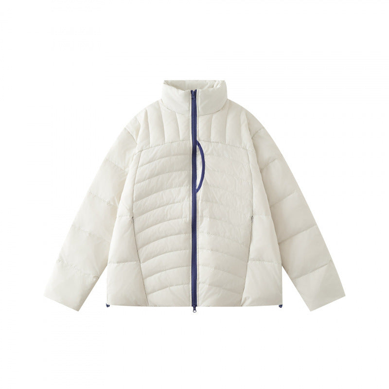 Unisex Boxy-Steppjacke mit hohem Stehkragen und kontrastierendem Zweiwege-Reißverschluss Nord Taschen